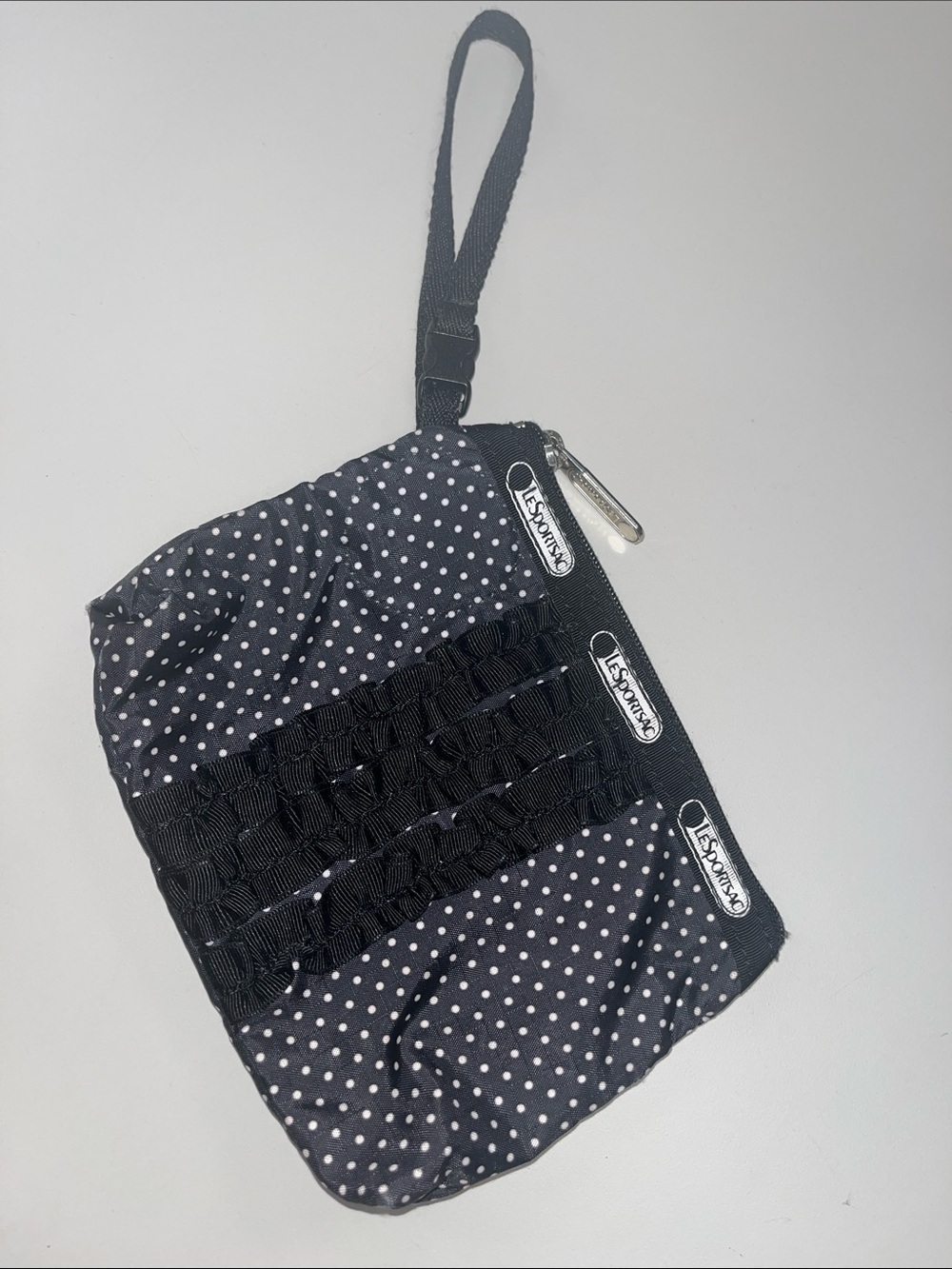 LeSportsac Black and White Polka Dot Wristlet